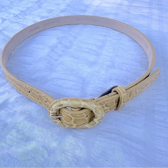 Banana Republic Accessories - Banana Republic Italian Croc Embossed Leather Belt Yellow | Gold XS